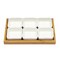 6-Piece Ceramic Snack Tray Set – Square Platters with Bamboo Lids